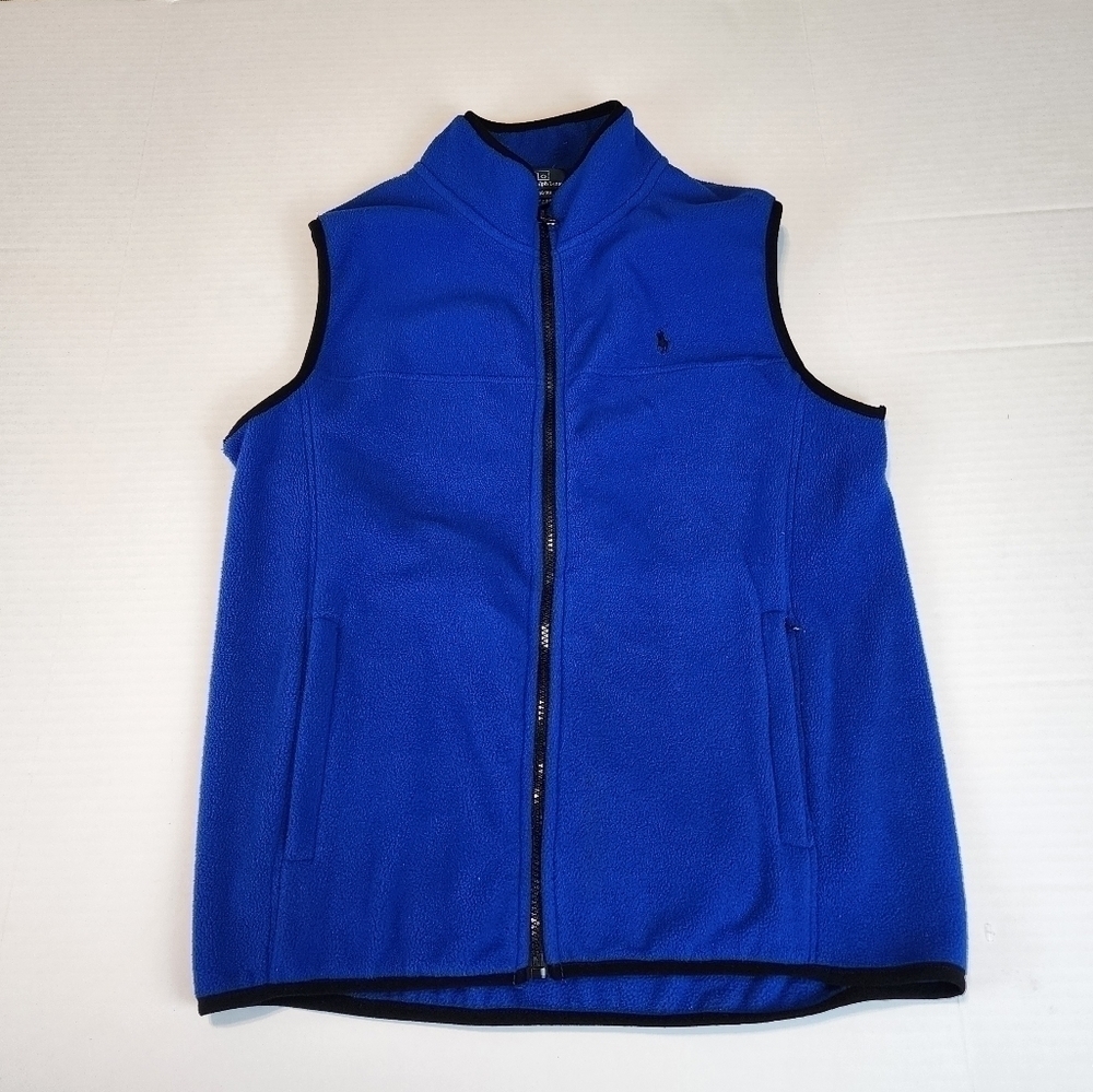 Polo by Ralph Lauren size 14-16 boy vest Blue zip up